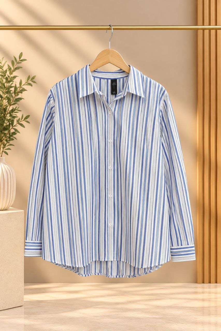 شومیز زنانه استین بلند  وارداتی جنس کتان برند Liz claiborne سایز 2xl