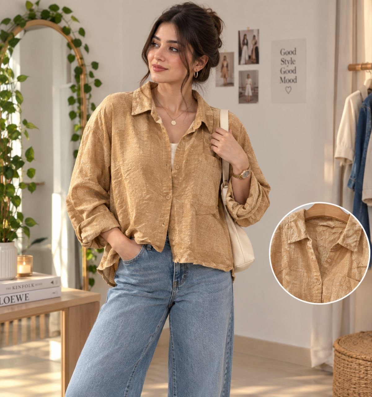 شومیز زنانه نخی مدل باکسی اورجینال وارداتی برند ZARA